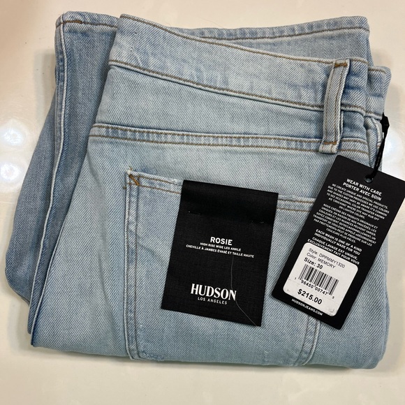 Hudson distressed denim wide leg ankle jeans size 30 - Picture 10 of 14